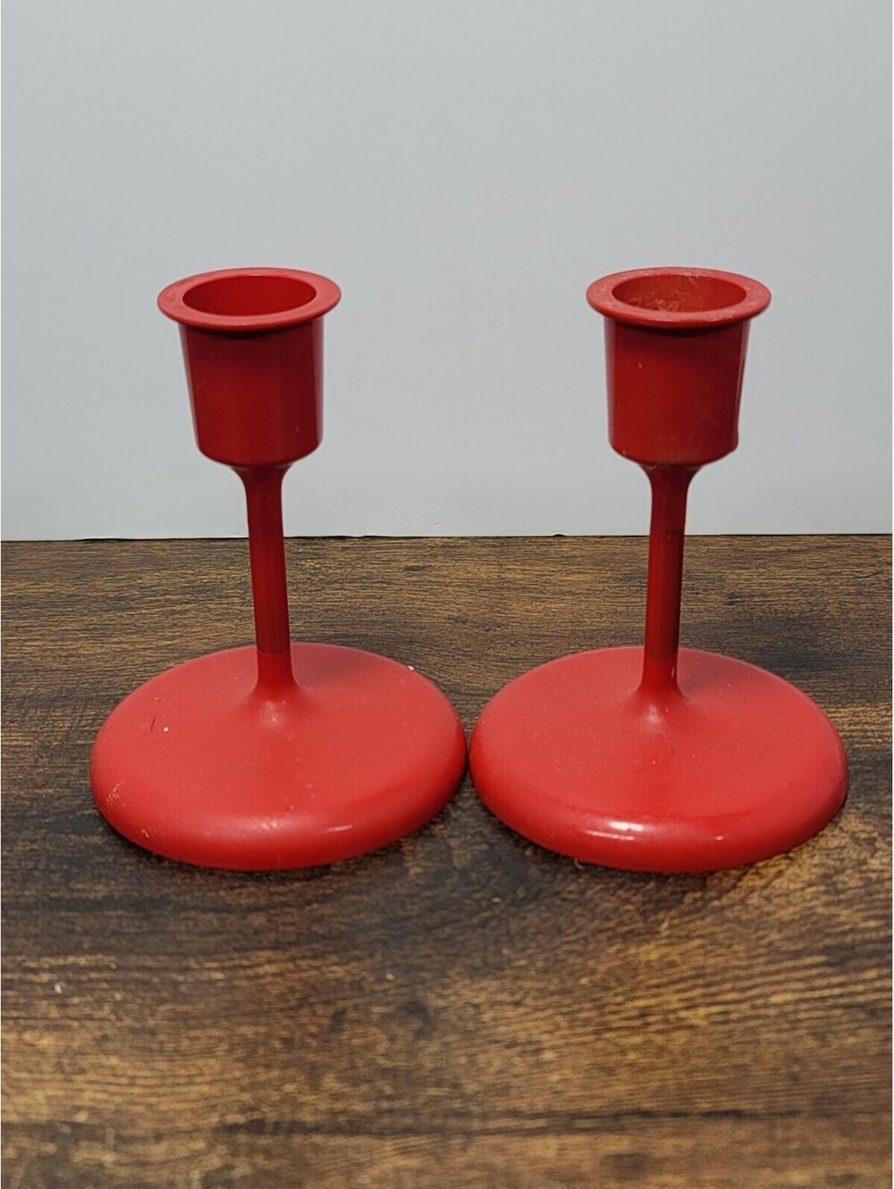Set Of Two Hallmark Collection Red Candle Stick Holders
